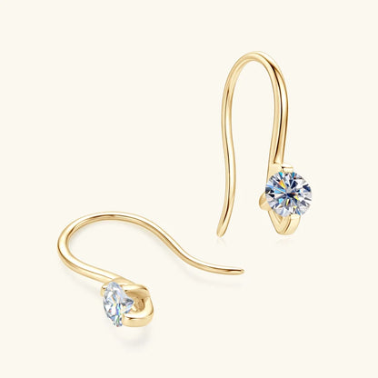 2024 4mm Round Moissanite Drop Hook Earrings 100% 925 Silver for Women Fine Jewelry Original with GRA Certificate Original