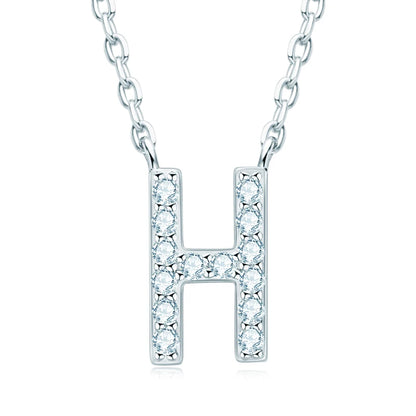 Initial Moissanite 26 Letter Pendant Necklace for Women Men Real Silver 925 Name Pendant Fine Jewelry Valentine's Day Gift