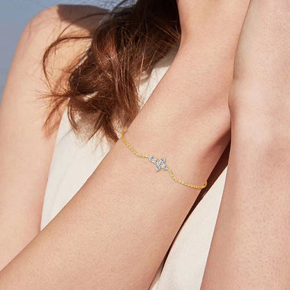 Real Moissanite Cross Bracelet 100% 925 Silver Adjustable Chain Bracelets for Women and Men Charm Jewelry Christmas Gifts