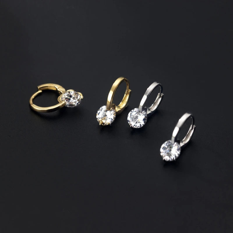 Fashion Moissanite Drop Hoops Earrings 925 Gold Plated Silver Diamond Solitaire Earring for Women Men Sterling Gifts Mom
