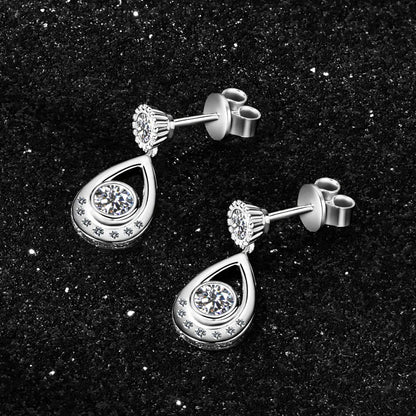 4mm&3mm D Moissanite Drop Earrings Studs Real 925 Silver for Women Classic Waterdrop Earrings Wedding Party Jewelry Gifts