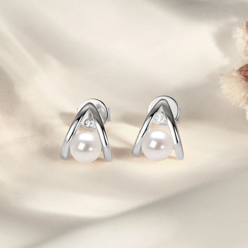 Original 925 Silver 5mm 0.5ct Round D Moissanite Triangle Stud Earrings  for Women Fashion A-shape Party Jewelry Hypoallergenic