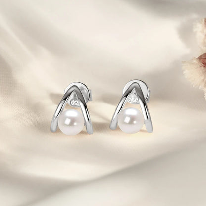 Original 925 Silver 5mm 0.5ct Round D Moissanite Triangle Stud Earrings  for Women Fashion A-shape Party Jewelry Hypoallergenic