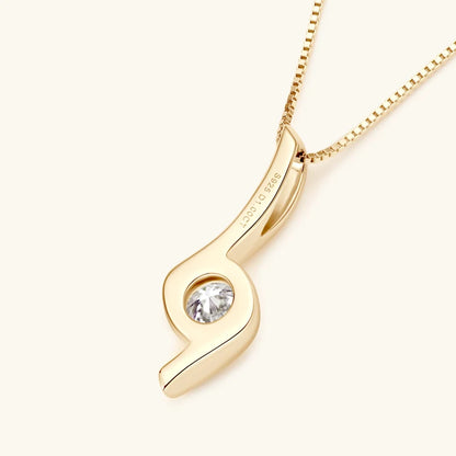 Real 1.0Carat Moissanite Twist Necklaces for Woman 100% 925 Silver Drop Pendant GRA Certified Trendy Fine Jewelry Gifts
