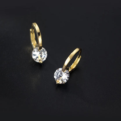 Fashion Moissanite Drop Hoops Earrings 925 Gold Plated Silver Diamond Solitaire Earring for Women Men Sterling Gifts Mom