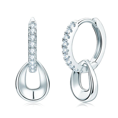D Moissanite Hoops Earrings Silver 925 1.3mm Round Cut Certified Jewelry for Women Detachable Dangle Earring Gifts for her