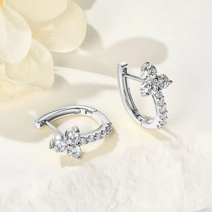 3mm&1.5mm Moissanite Hoop Earrings for Women 925 Sterling Silver Delicate U Shaped Huggie Earrings 2025 Wedding Jewelry