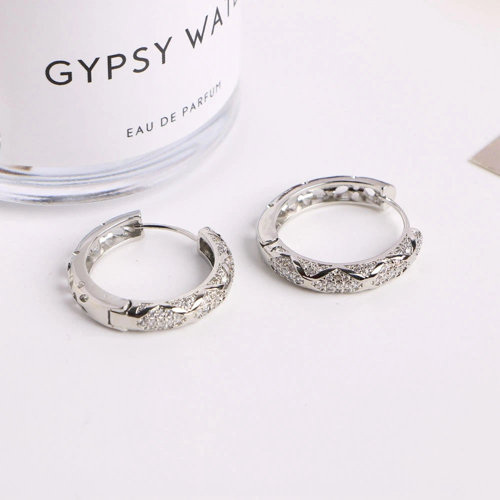 2025 Trendy Hoops for Women Full Moissanite Earrings Sterling Silver 925 Luxury Fine Jewelry with GRA Gift Valentine's Day