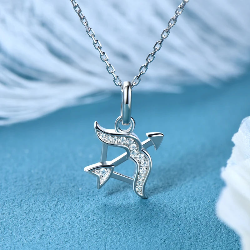 925 Sterling Silver Zodiac Sign 12 Constellation Pendant Micro-Set 1mm Moissanite Necklace Charm For Women Jewelry Birthday Gift