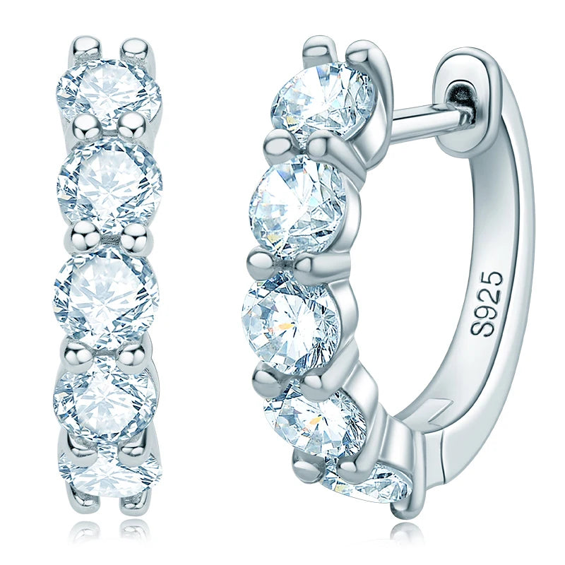 14k Gold Plated Hoop Earrings for Women 3.5mm D Color 925 Sterling Silver Moissanite Diamond Huggie Earring Girls Jewelry