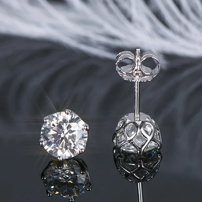 3mm-6.5mm 1ct D Color Moissanite Stud Earrings 925 Silver Piercing Ear Push Back Women Men Fine Jewelry & Certificate GRA