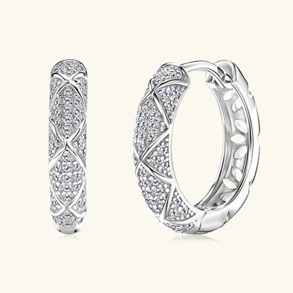 2025 New Pave D Moissanite Hoop Huggies Earrings 925 Silver for Women Trendy Fine Jewelry GRA Certified lab Diamond Gift