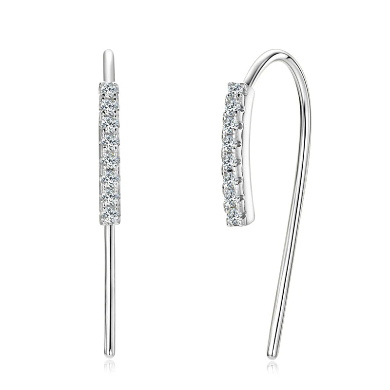 2024 Stylish U-Shaped Moissanite Earrings for Women 925 Sterling Silver Piercing Ear Hanging Earring GRA Fine Jewelry Gift