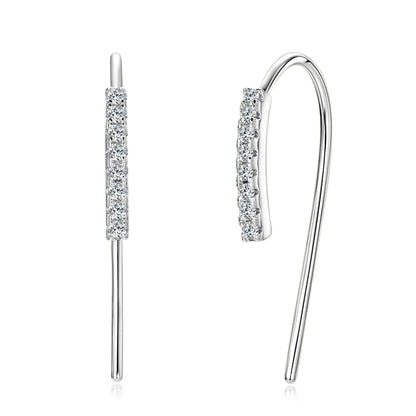 2024 Stylish U-Shaped Moissanite Earrings for Women 925 Sterling Silver Piercing Ear Hanging Earring GRA Fine Jewelry Gift