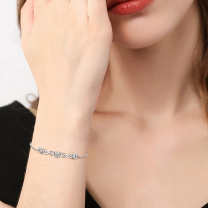 18k Gold Plated 5mm 1.5CTW Moissanite Infinity Bracelet 925 Silver Chain Bracelet for Women Anniversary Wedding Jewelry 2024 New