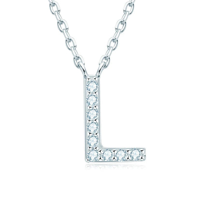 Initial Moissanite 26 Letter Pendant Necklace for Women Men Real Silver 925 Name Pendant Fine Jewelry Valentine's Day Gift