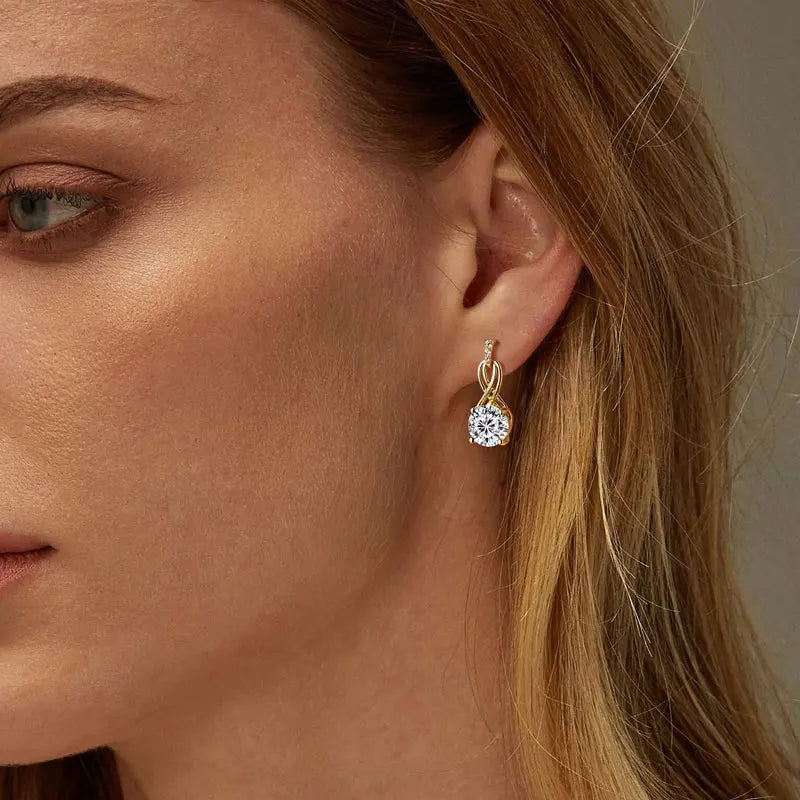 Real 925 Silver 4CTTW D VVS1 Moissanite Drop Earrings for Women Infinite Studs Earring GRA Certified Wedding Jewelry Gifts