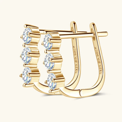 Luxury 1.7cttw Moissanite Diamond Jewelry Sets 925 Sterling Silver Necklace Hoop Earrings for Women Wedding Party Jewelry