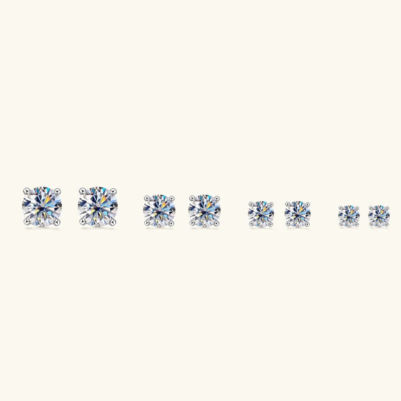 Real 4mm/5mm/6.5mm/8mm D Color Moissanite Stud Earrings for Women Men Solid 925 Sterling Silver 2023 Trend Fine Jewelry With GRA