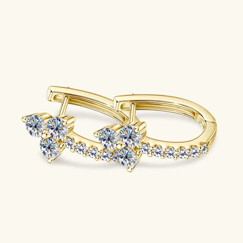 3mm&1.5mm Moissanite Hoop Earrings for Women 925 Sterling Silver Delicate U Shaped Huggie Earrings 2025 Wedding Jewelry