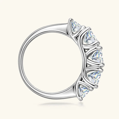 3.60CTW All Moissanite Diamond Ring Sparking D Color 5 Stones Wedding Engagement Band For Women 925 Silver Promise Jewelry