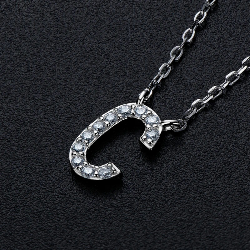 Initial Moissanite 26 Letter Pendant Necklace for Women Men Real Silver 925 Name Pendant Fine Jewelry Valentine's Day Gift