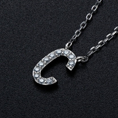Initial Moissanite 26 Letter Pendant Necklace for Women Men Real Silver 925 Name Pendant Fine Jewelry Valentine's Day Gift