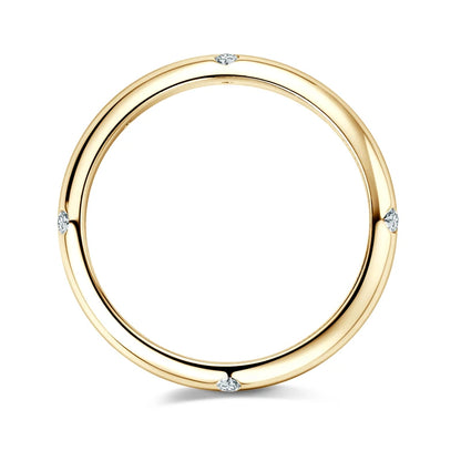 925 Sterling Silver Ring 18k Gold Plated D Color Round Moissanite Ring Promise Bands for Women Daily Jewelry Certificate