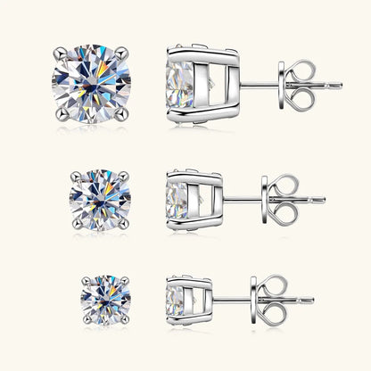Real 4mm/5mm/6.5mm/8mm D Color Moissanite Stud Earrings for Women Men Solid 925 Sterling Silver 2023 Trend Fine Jewelry With GRA