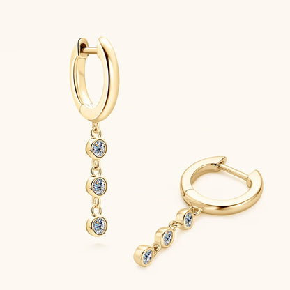 2023 Hoops Earring Moissanite Drop Long Hanging Earrings 925 Sterling Silver for Women Jewelry Created Diamond 2.5mm(0.06ct)
