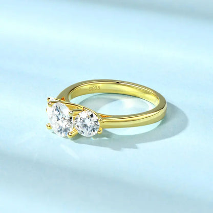 3 Stones D Moissanite Ring Real 925 Sliver Promise Rings for Women Engagement Wedding Jewelry 6.5mm 5mm Lab Diamond Bands