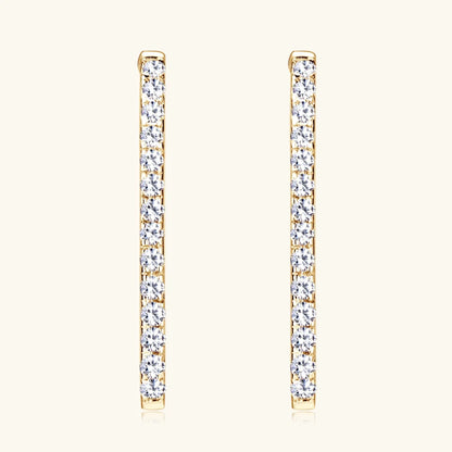 Open Hoop Paperclip Earrings 1mm Moissanite Stud Earring 925 Silver for Women 2024 Fashion Christmas Gift Jewelry Original