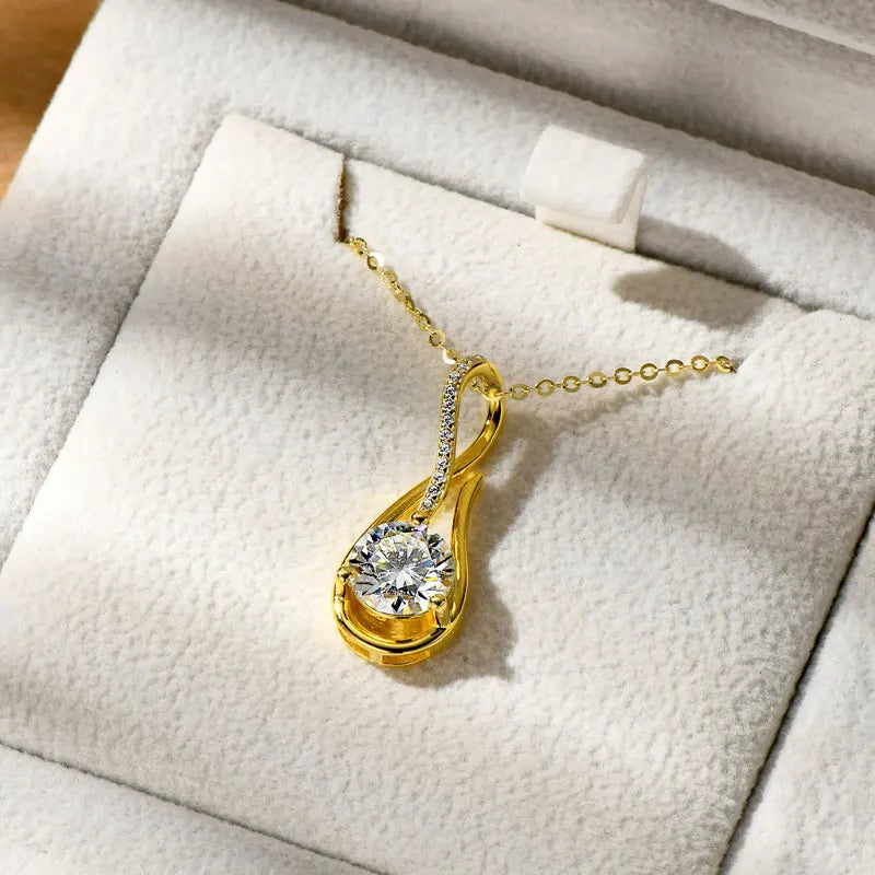 6.5mm 1ct D Moissanite Infinity Pendant Necklace for Women Silver 925 Adjustable Chain 8mm 2ct Lab Diamond Infinite Charm Gifts