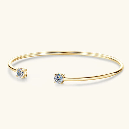 5mm 0.5CT D VVS1 Moissanite Bangle Cuff Real 925 Sterling Silver Bracelet for Women Hand Opening Cuffs Fine Jewelry Gifts
