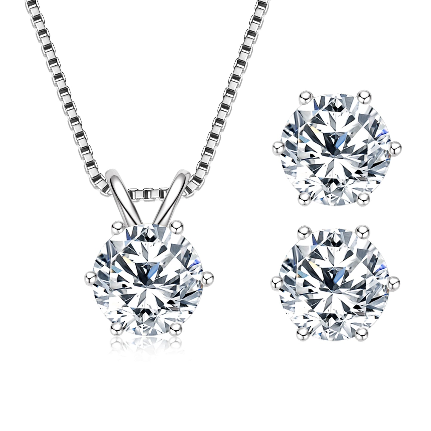 18K Gold Plated Jewelry Set 3.0ctw D Color Moissanite for Women Men Real 925 Silver Stud Earrings Pendant Necklace Free Shipping