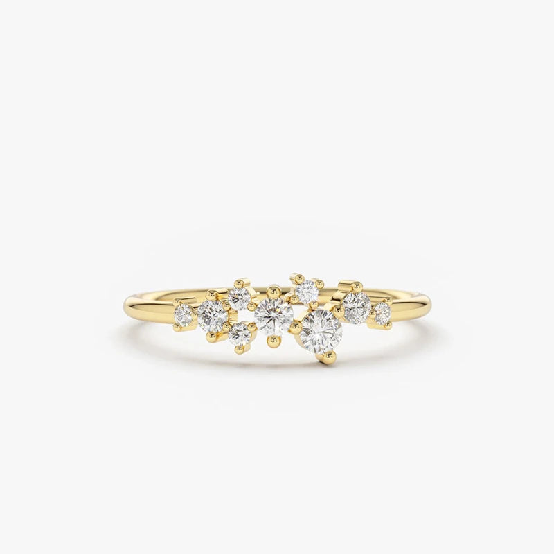 Delicate Moissanite Ring Real 925 Silver for Women Dainty Thin Finger Ring Wedding Engagement Jewelry Fashion Accessories