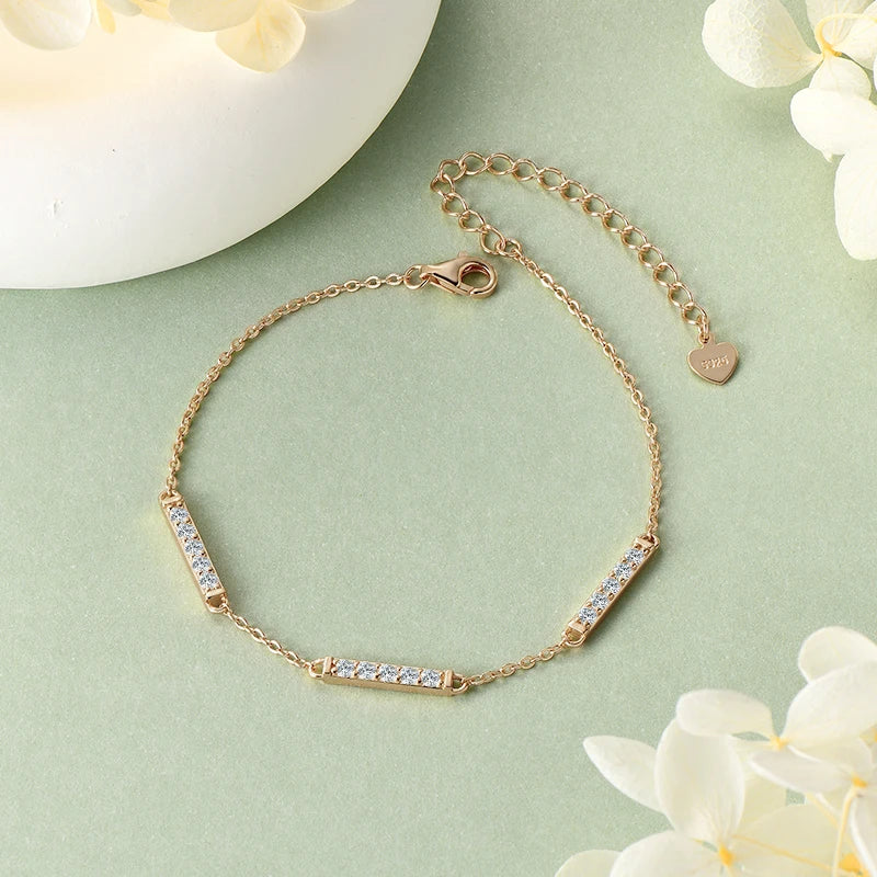 2024 Trend Moissanite Bracelet Plated 18k Gold 925 Silver Hand Chain Fashion Bracelets for Women Gifts Jewelry With Certificate