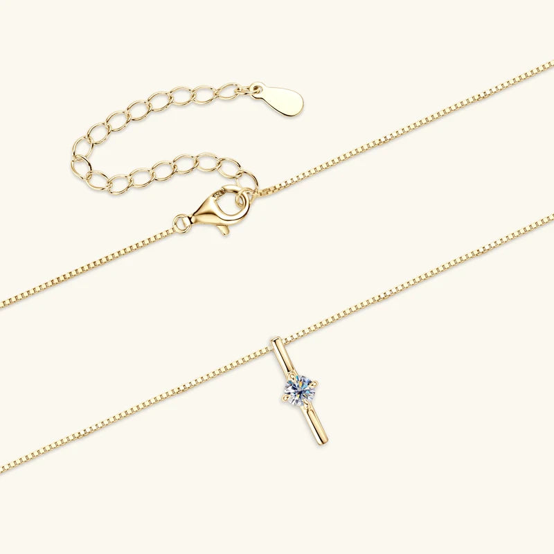 4mm 0.30ct D Moissanite Dash Pendant Necklace for Women 925 Silver Adjustable Chain Fashion Simple Jewelry 2025 New Gift