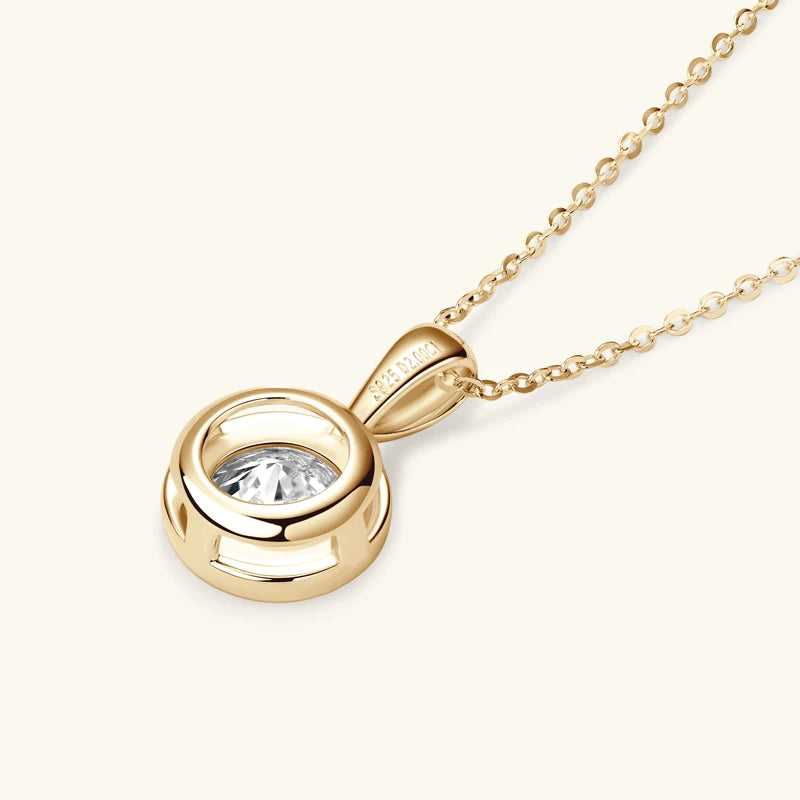 8MM 2.0CT D Color Round Moissanite Bubble Pendant Necklace Solid Silver 925 Sterling GRA Certified Jewelry for Woman Gifts