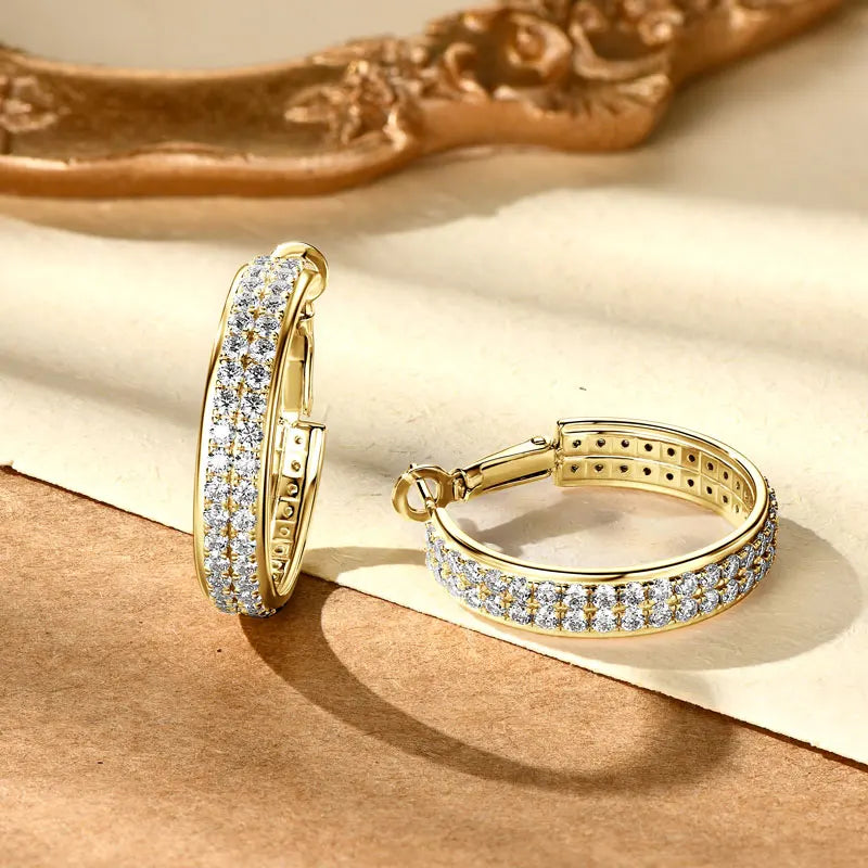 Real S925 Silver Full D Moissanite Earrings 2025 Fashion Sparking Hoop Clip Earrings GRA Certified Gift for Women Korean