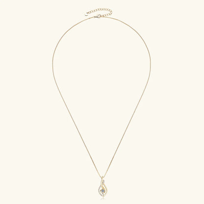 925 Sterling Silver 4mm Round Moissanite Twist Pendant Necklace Gold Plated Sparking Diamond Party Jewelry for Women Gifts