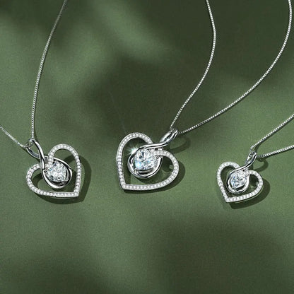 1CT 2CT 3CT Heart Cut Moissanite Pendant Necklace 925 Silver Adjustable Chain for Women GRA Certified Jewelry 2025 Gifts