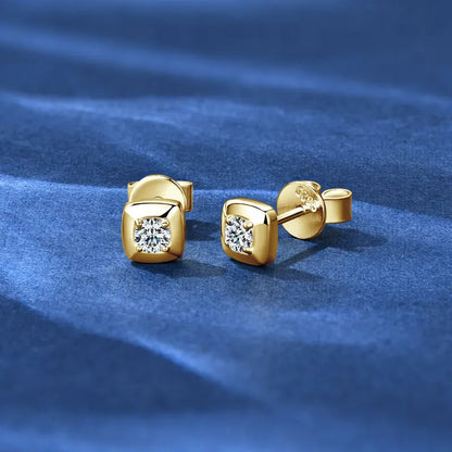3mm 0.1ct D Moissanite Earrings 925 Sterling Silver Square Stud Earrings for Women Men Couples GRA Fine Jewelry 2025 Gifts