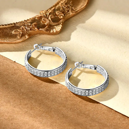 Real S925 Silver Full D Moissanite Earrings 2025 Fashion Sparking Hoop Clip Earrings GRA Certified Gift for Women Korean