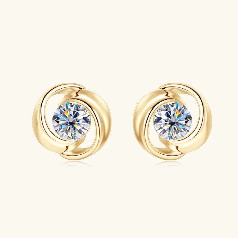 5mm 0.5CT D Color Moissanite Studs Earrings 925 Silver Cute Flower Earrings for Women Men LOVER'S 14K Gold Plated Jewelry