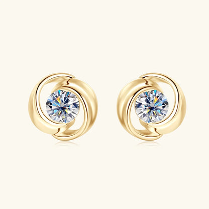 5mm 0.5CT D Color Moissanite Studs Earrings 925 Silver Cute Flower Earrings for Women Men LOVER'S 14K Gold Plated Jewelry