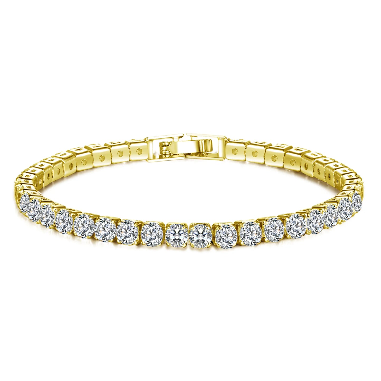 3mm D Color VVS1 Moissanite Bracelet Original Certified 925 Silver Tennis Bracelets 18k Gold Plated for Women Man Jewelry