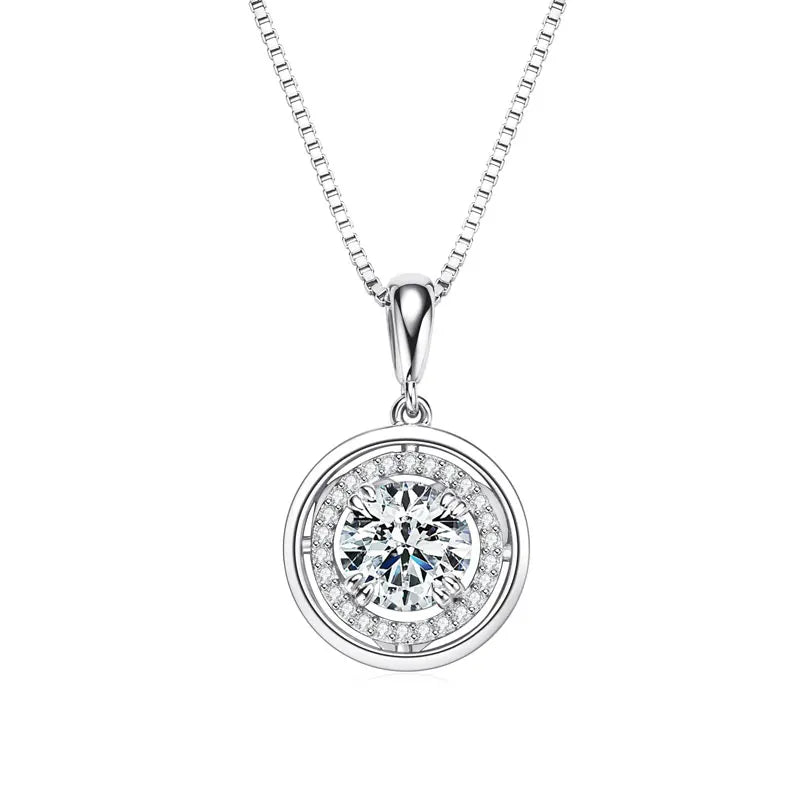 6.5mm/8mm/9mm 3ct 2ct D Moissanite Pendant Necklace for Women 925 Silver Adjustable Chain GRA Certified Jewelry 2025 New Gifts