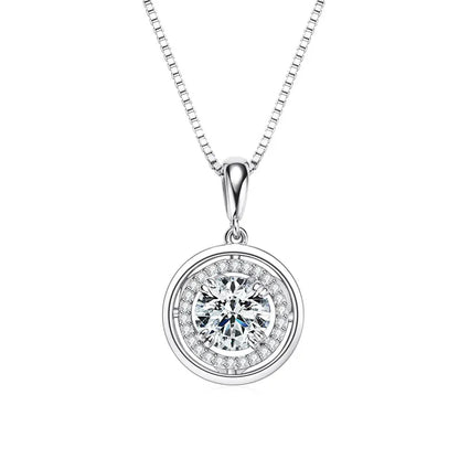 6.5mm/8mm/9mm 3ct 2ct D Moissanite Pendant Necklace for Women 925 Silver Adjustable Chain GRA Certified Jewelry 2025 New Gifts