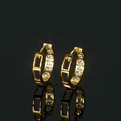 100% Real Gold 0.48CTW D Color Moissanite Earrings 14K Gold for Women Men Couples Small Hoop Earrings Engagement Wedding Jewelry